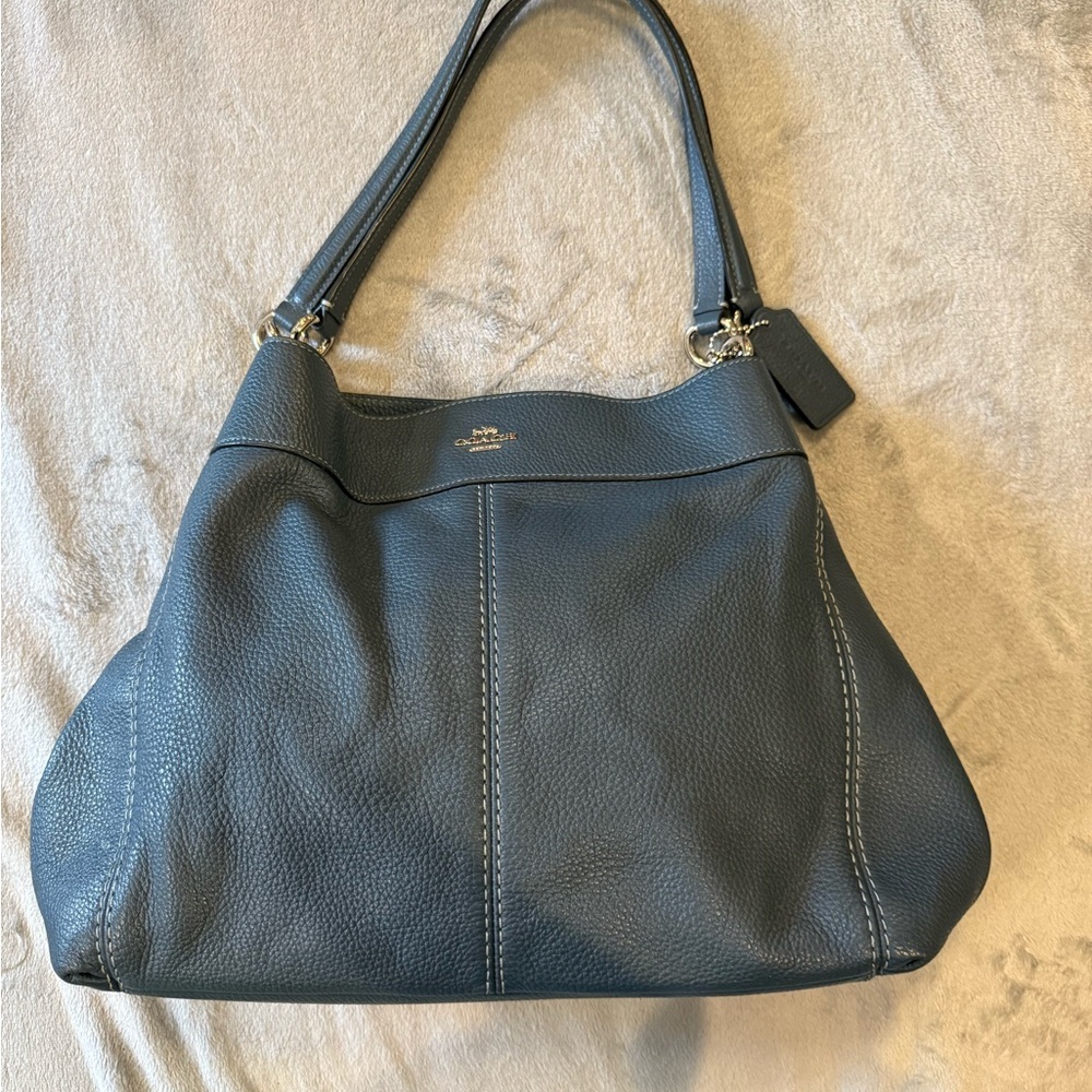 Coach Blue Leather Women's Bag - Picture 5 of 9